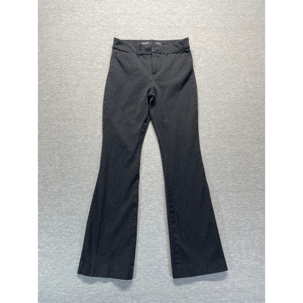 Old Navy High-Rise Pixie Flare Pants Womens 0 Dark Gray Oxford Formal Business